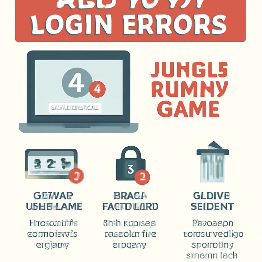Diagram outlining steps to troubleshoot Jungle Rummy Game login errors.