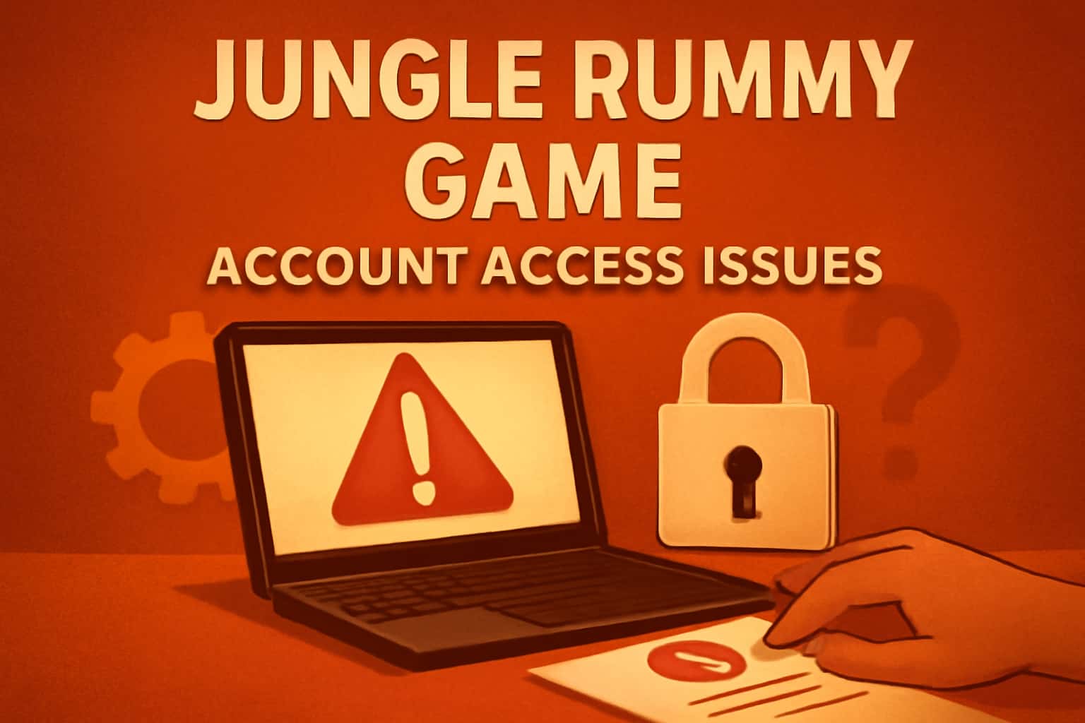 A visual representation of the Jungle Rummy Game account access issues, featuring the title text.