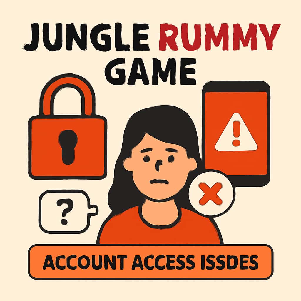 An educational diagram depicting common Jungle Rummy Game account access issues.