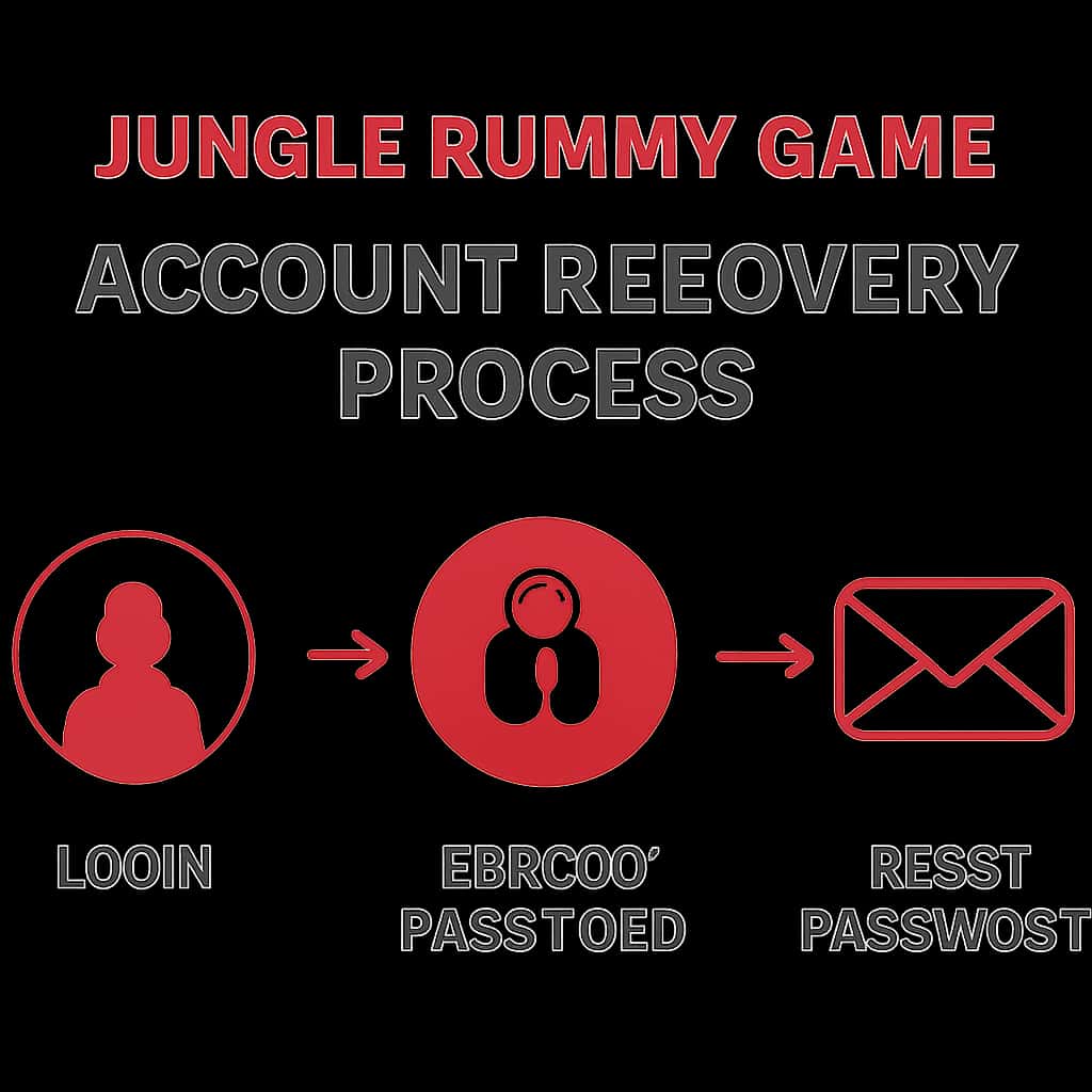 An educational illustration of the Jungle Rummy Game Account Recovery Process.
