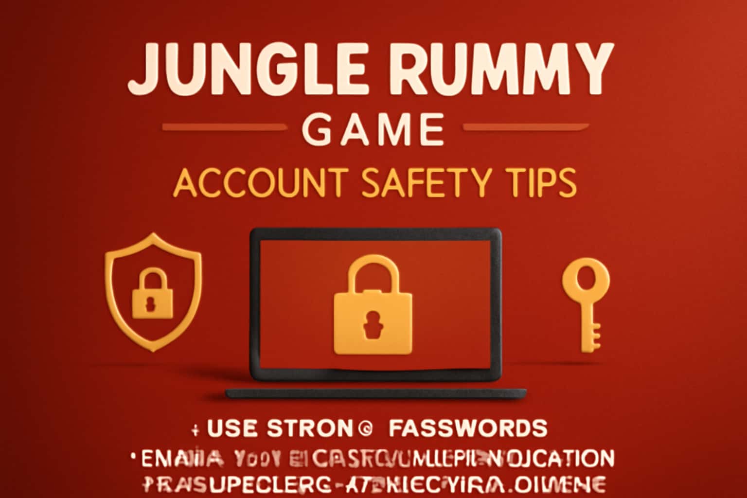 An informative scene highlighting safety tips for Jungle Rummy Game accounts.