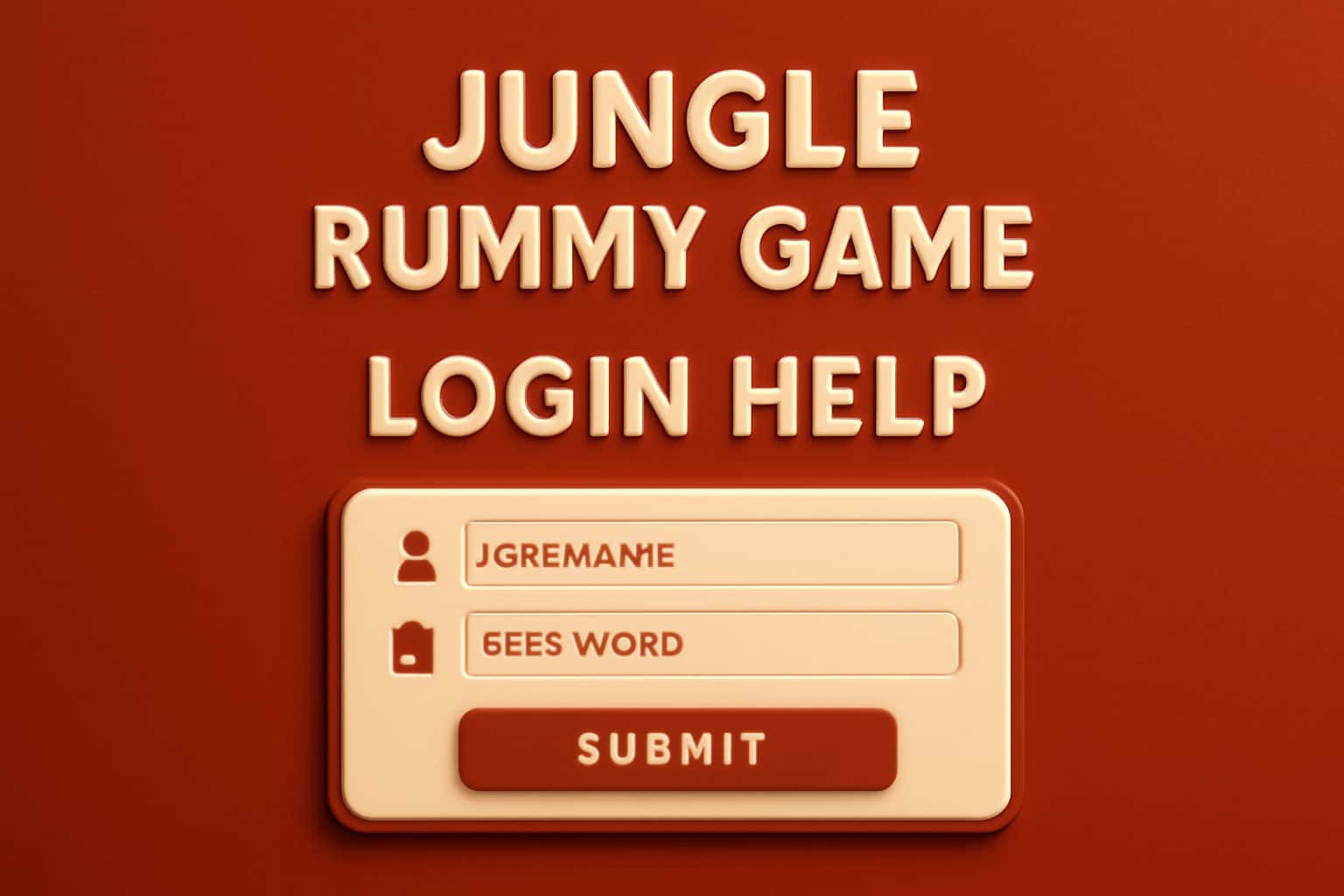 Informational scene illustrating Jungle Rummy Game login assistance.
