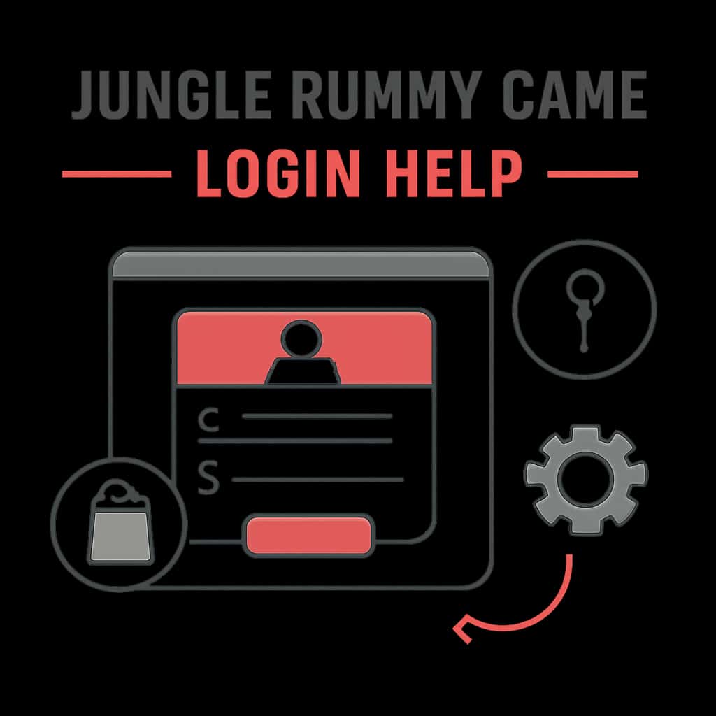 Diagram explaining Jungle Rummy Game login assistance.