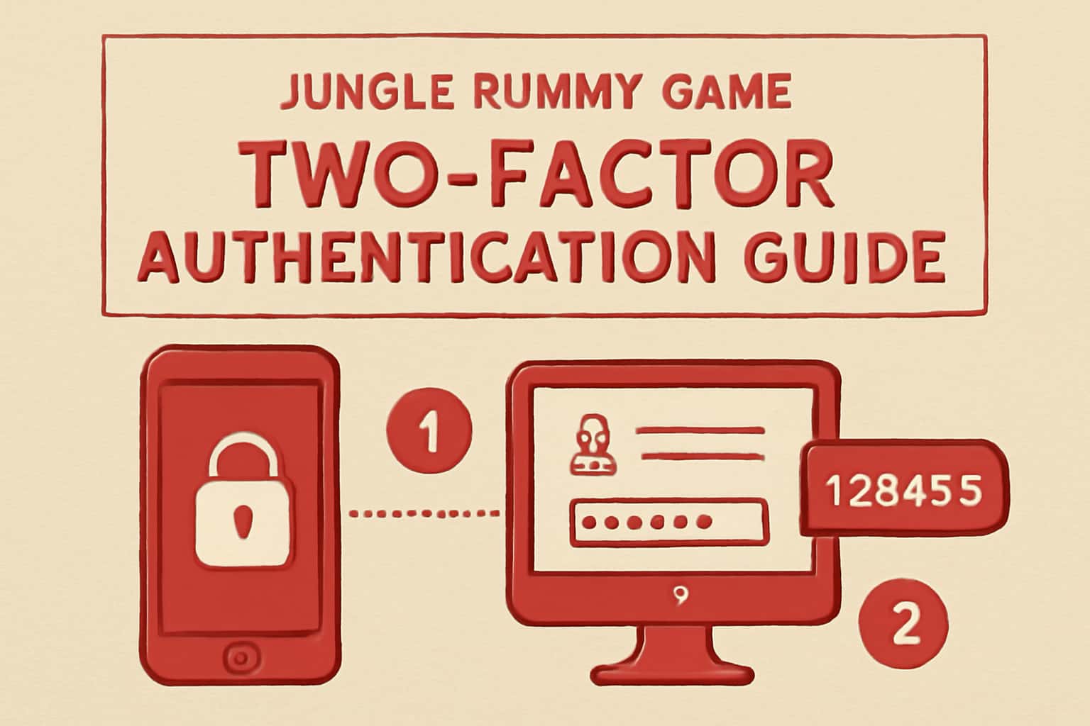 Informative scene about Jungle Rummy Game Two-Factor Authentication with 3D text.