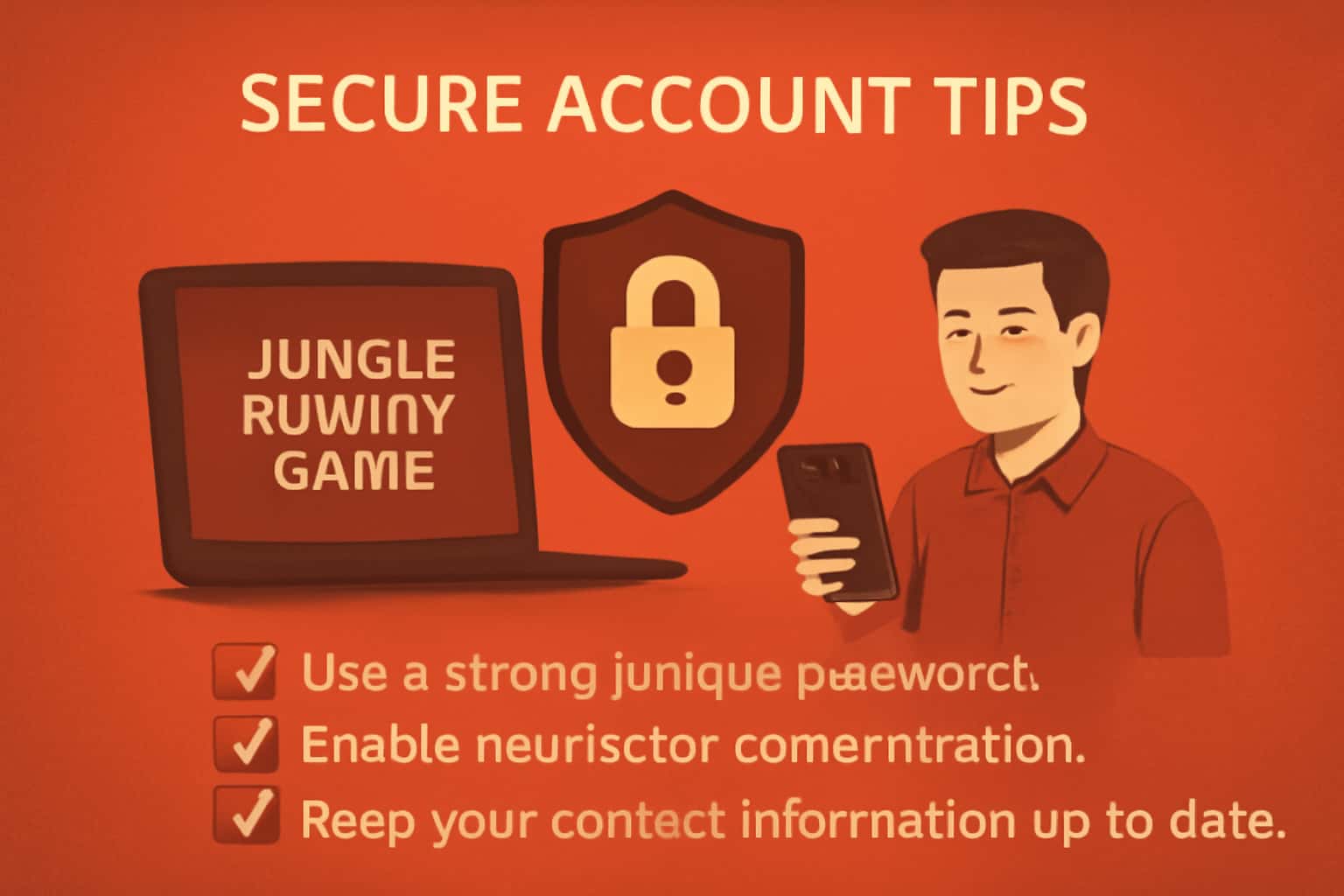 An informative display about securing a Jungle Rummy Game account.